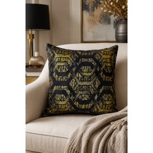 Fuly Consept Home Design Fuly Consept Siyah Gold Geometrik Desenli Dekoratif Kırlent Kılıfı 43X43 cm