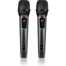 Kablosuz Uhf Mikrofon Seti El Mikrofonu Dijital Wireless Mikrofon Sistemi 50 Metreye Kadar Çekim Me