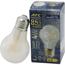 sbodurhome ATC-A60-SS Vintage Sosoft Filament 4W LED Ampul Lamba E27 Kırılmaz Plastik Cam 400 Lümen 2200K 25