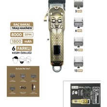 sbodurhome Saç - Sakal Kesme Traş Makinesi Ayarlanabilir Bıçak - 0,1mm-0,5mm 8000RPM 6 Farklı Kesim MR-680