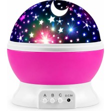 Star Master Gece Lambası Yıldız Projektörü Renkli LED Ay ve Yıldız Projeksiyon Lambası USB V