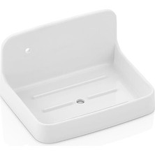 sbodurhome Zen Katı Sabunluk Beyaz Sert Plastik Yapışkanlı - Duvara Monte BX40