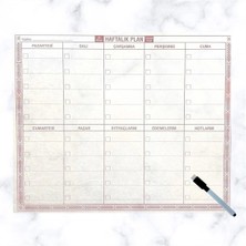 sbodurhome Şeffaf Kendiliğinden Yapışkanlı Kalemli Haftalık Planlayıcı 40CM-50CM BX40