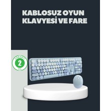 tp Buğz Retro Daktilo Stilli Kablosuz Klavye Mouse Seti – Sessiz ve Şık