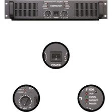 Omcron P-1000 2X500W Çift Çıkışlı Stereo Power Anfi, Siyah