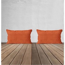 Goccia Home 2'li Kadife Dokulu Kırlent Kılıfı Acı Kahve Acı Kahve