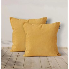 Goccia Home 2'li Kadife Dokulu Kırlent Kılıfı Acı Kahve Acı Kahve