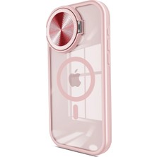 Uravas Store Iphone 15 Pro Kılıf Teleskop Lens Magsafe Silikon Kapak - Pembe