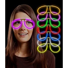 MiraLive Karanlıkta Parlayan Fosforlu Glow Gözlük Fosforlu Renkli Gözlük 6 Adet BX40