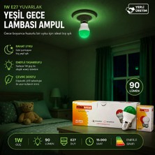 MiraLive 10 Adet 1W E27 Yeşil Yuvarlak Gece Lambası LED Ampul EAMP-075 BX40