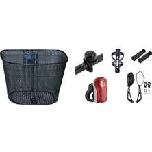 Bisiklet Ön Sepet ve Aksesuar Seti 6 Parça Ekonomik Paket