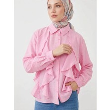 Foremia Fırfır Detay Tunik-Pembe -