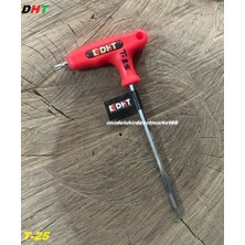 Dht S2 Çelik T25 mm Delikli Tork Alyan Anahtar Uzun Tork Anahtar Saplı T25