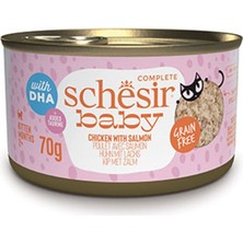 Pawmas Schesir Babycat Tavuklu ve Somon Balıklı Tahılsız Yavru Kedi Konservesi 70 gr