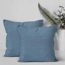 Goccia Home 2'li Kırlent Kılıfı Keten Görünümlü Soft Koltuk Sırt Hediyelik Punch Yapılabilir Pembe