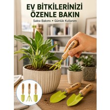 tp Buğz Ahşap Saplı Mini Bahçe El Aleti Seti Saksı ve Çiçek Bakım Seti