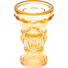 Gold Detaylı Amber Kristal Cam Şamdan Mumluk