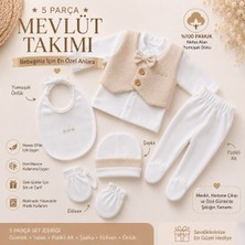 WinterSun Baby 5 Parça Bebek Mevlüt Takımı %100 Pamuk Erkek Bebek Hastane Çıkışı Seti