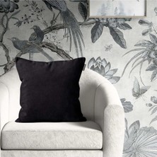 Goccia Home Tekli Kadife Dokulu Kırlent Kılıfı Gri