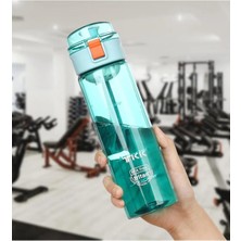 Tkk 550ML Pipetsiz Rahat Içim Kilitlenebilir Kapak Taşıma Kulplu Tritan Su Matarası (Turkuaz)
