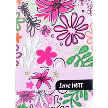 Note Defter 15 x 21 Cızgılı Desenli Seker Pembe