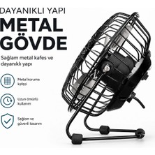 İlk El Grup USB Şarjlı - Metal Gövde 14.5X7.5X15CM Mini Masaüstü Fan - Vantilatör EFN-482 BX40