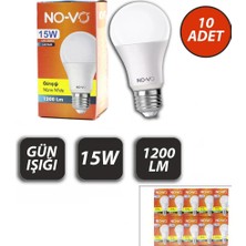 MiraLive 10 Adet 15W Gün Işık LED Ampul 1200LM 3000K 15.000 Saat Ömür BX40