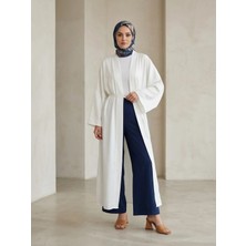 Foremia Kimono Uzun Dubai Hırka-Beyaz -
