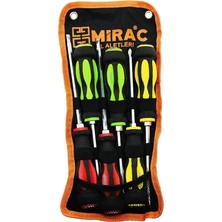 MiraLive Bez Çantalı   Renkli - Kauçuk Kaplama Saplı   Darbeli   6lı Set   Çift Taraflı  Tornavida Tak