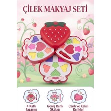 Farbu Oyuncak Çilek Şekilli Çocuk Makyaj ve Güzellik Eğlenceli Sevimli Tasarımlı Güzellik Oyuncak Seti