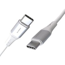Sidelya Aksesuar 2ADET x 2metre Type C-C Kablo Seti, 60WATT Pd Hızlı Şarj, iPhone 15/16/17 ve Andoid Için, Beyaz/gümüş Metal, Remorax (2AD x 2metre Beyaz)