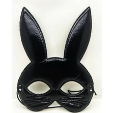 MiraLive Siyah Renk Kumaş Malzemeden Imal Eva Tavşan Maskesi 19X15 cm BX40