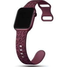 Sidelya Aksesuar Apple ile Uyumlu Watch 11 10 42MM – 6 7 8 9 10 Se Uyumlu 38-40-41MM Leopar Desenli Silikon Kordon