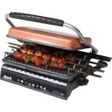 Regron Dökümix Ultra Plus Organik Demir Döküm Izgara& Tost Makinası Rosegold Izgara Aparatlı,f