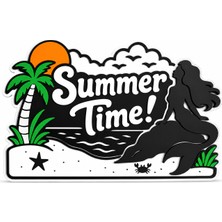 Yapı3D Summer Time Dekoratif Masa ve Raf Süsü | Yaz Temalı Dekor | Tropikal Ev ve Ofis Süsü |