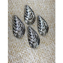 Nesgo Moda Midye Kabuğu Model Gümüş Renk Extra Büyük Düğme Seti(4.3cm)