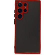 The Gencoo Samsung Galaxy S22 Ultra Kılıf Montreal Silikon Kapak - Kırmızı