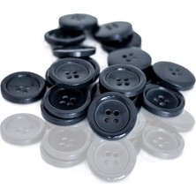 Nesgo Moda Siyah Orta Polyester Düğme 20 mm 20 Adet