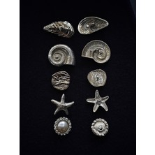 Nesgo Moda Z.a.r.a Silver Kombin Düğme Seti 5 Model 5 Adet