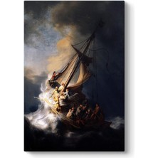 Rembrandt - Celile Denizi'nde Fırtına Tablosu 70 x 100