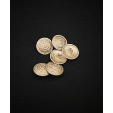 Nesgo Moda Z.a.r.a Özel Tasarım Askeri Arma Detaylı Büyük Boy Düğme - Kabartmalı Metal Ceket Düğmesi (2.5 Cm)