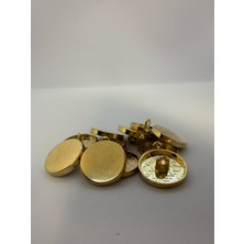 Nesgo Moda Gold Metal Düğme - Alttan Ayaklı Altın Renk Parlak Metal Düğme 1,9 cm 30 Boy - Para Düğme - 10 Adet