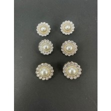 Nesgo Moda Polnet Button Incili Taşlı 6 Lı Set Metalize 40 Boy Düğme