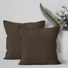 Goccia Home 2'li Kırlent Kılıfı Keten Görünümlü Soft Koltuk Sırt Hediyelik Punch Yapılabilir Pembe
