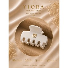 Yiora Premium Seri Ithal Kemik Asetat Iz Yapmaz Kaydırmaz Mandal Toka 6cm