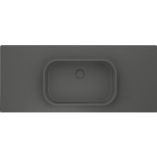 Real Stone Pure Etajerli 90X50 Gri Granit Banyo Lavabosu