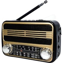 Manuel Aramalı Nostaljik Radyo Hem Şarjlı Hem Pilli USB ve Flash Bellek Girişli Müzik Kutusu