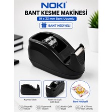 Noki Bant Kesme Makinesi Siyah | 12 x 33 ve 19 x 33 mm Bant Uyumlu + Bant Hediyeli