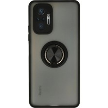 The Gencoo Xiaomi Redmi Note 10 Pro Kılıf Montreal Yüzüklü Silikon Kapak - Siyah