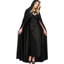 Eco Lounge Siyah Yakalı Pelerin - Vampir Pelerin - Dracula Pelerin 90 cm